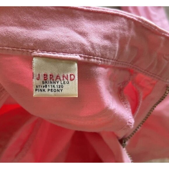 J Brand Skinny Leg Slipper Denim Jeans Women's Size 25 Pink Low Rise Medium Wash - Picture 10 of 13